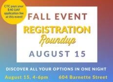Fall Event Registration Roundup August 15