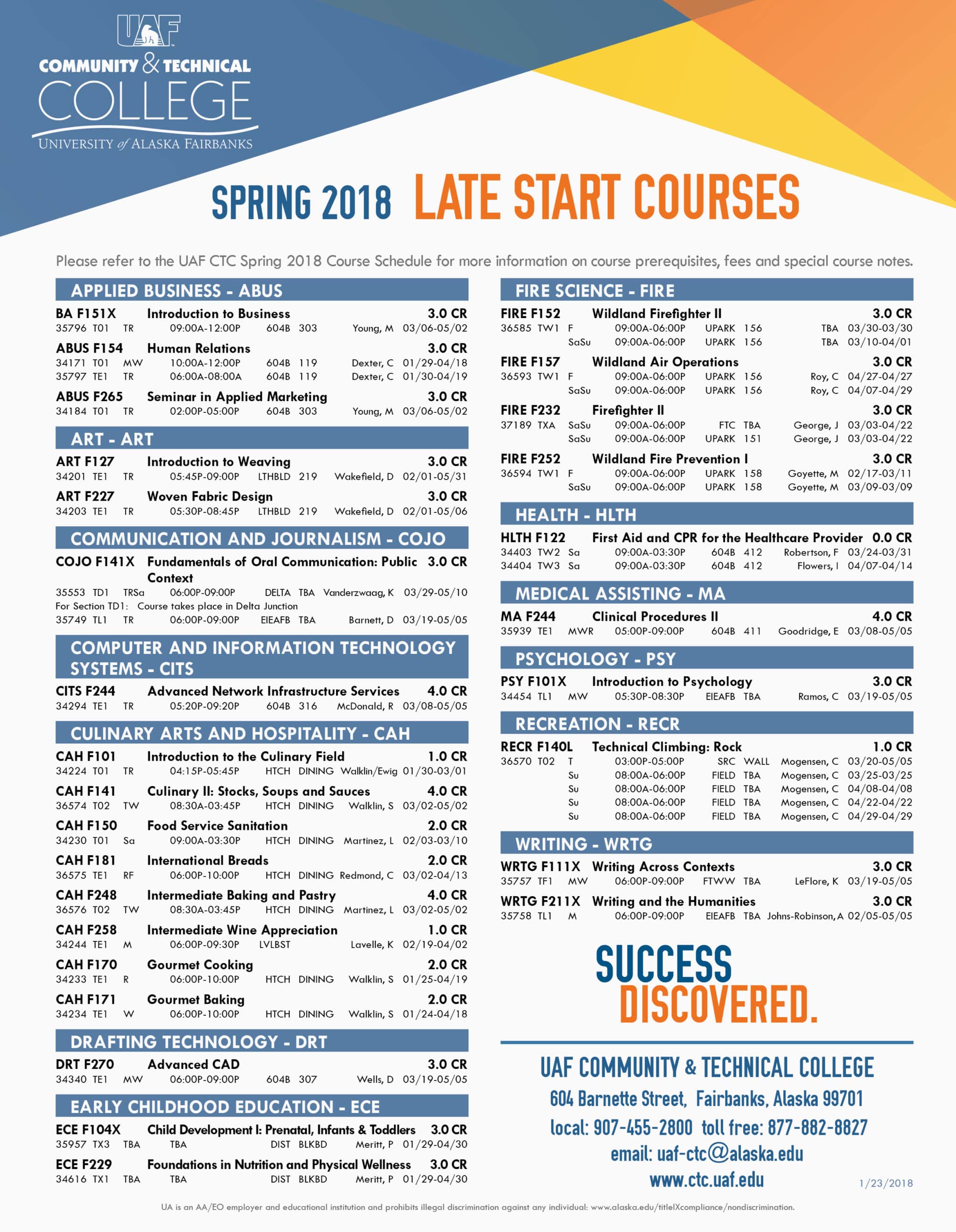 Registration open for Spring 2018 latestart courses UAF Community