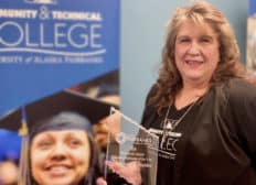CTC Dean Michele Stalder poses with award