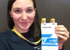 Stephanie Harvey shows off her Cisco Live 2016 Event Staff badge in Las Vegas. Harvey is a member of the Cisco Networking Academy Dream Team. She is also a mother of two and a student at UAF Community and Technical College.