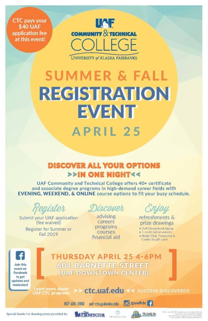 EVENT April 25 Summer and Fall Registration Event UAF Community
