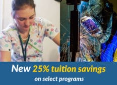 25% tuition savings on select programs tuition savings graphic